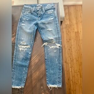 Moussy Light Blue Distressed Denim